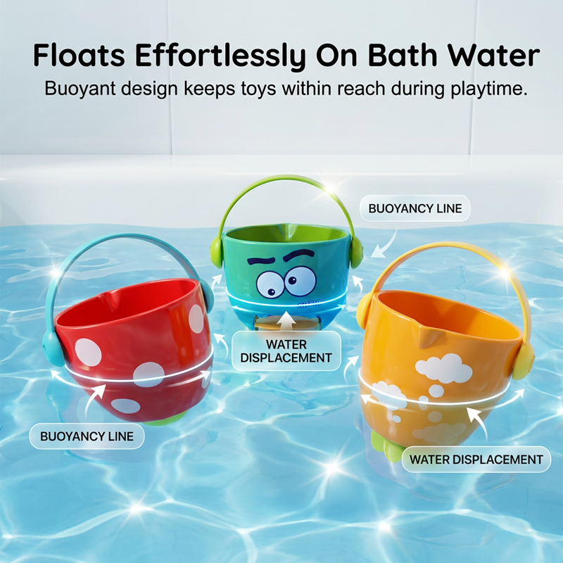 3-Piece Stacking Bath Toy Buckets Set