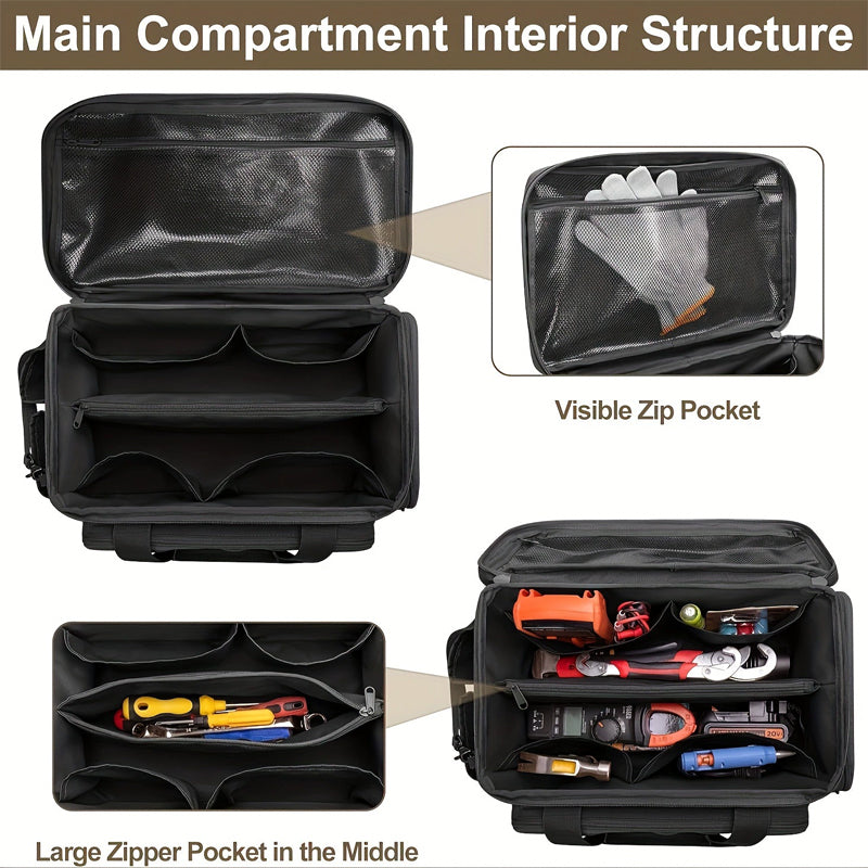 🔥Ultimate Heavy-Duty Canvas Tool Bag with MOLLE System | Professional Organizer & Multi-Pocket Technician Carrier